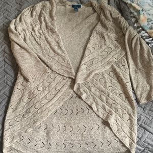 Karen Scott neutral open sweater